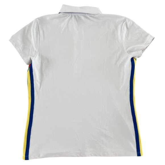 Ralph Lauren RLX Striped-Trim‎ Golf Polo Shirt White Performance Snap M $98.50 - Picture 11 of 11